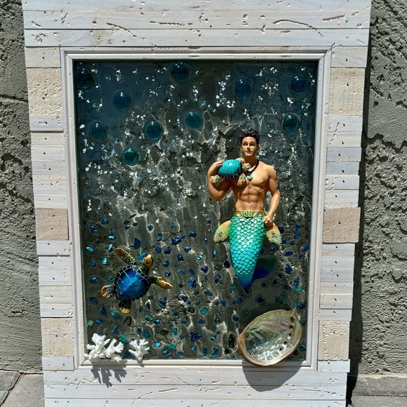 Merman/Mermaid/Sea Turtle Resin wall decor - Picture 2 of 12
